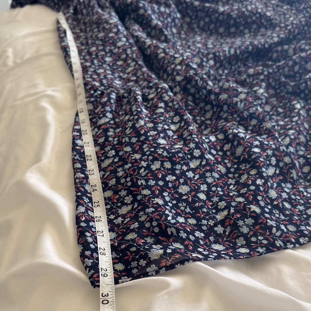 Madewell Navy Floral Midi Dress Size Small - Picture 7 of 7